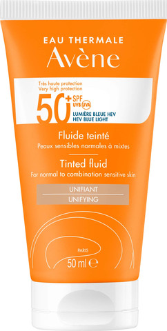 תחליב הגנה מהשמש +SPF50 עם גוון Tinted לעור רגיל עד מעורב AVENE