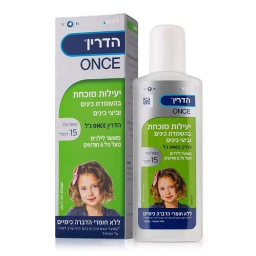 הדרין ONCE ג'ל- משמיד כינים וביצי כינים בטיפול אחד - לשיער קצר עד בינוני