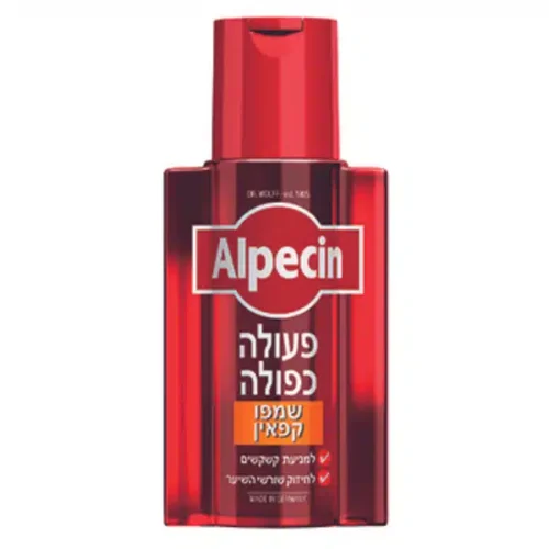 אלפסין שמפו קפאין פעולה כפולה לשיער דליל ולקשקשים  אלפסין