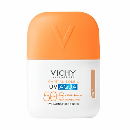 קפיטל סוליי אקווה פלויד תחליב הגנה לפנים SPF50 עם גוון